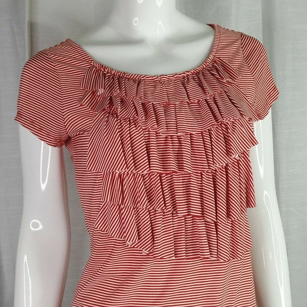 Outback Red Blouse Striped Red & White Size Small